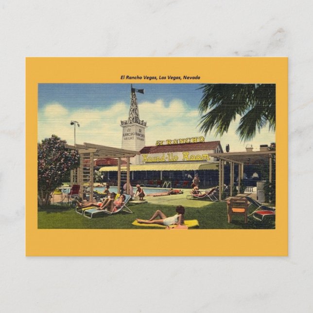Carte postale vintage El Rancho Vegas (Devant)
