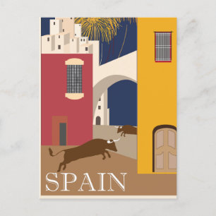 Carte postale vintage Espagne Bull Travel