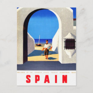 Carte Postale Vintage Espagne Pêcheur Voyage