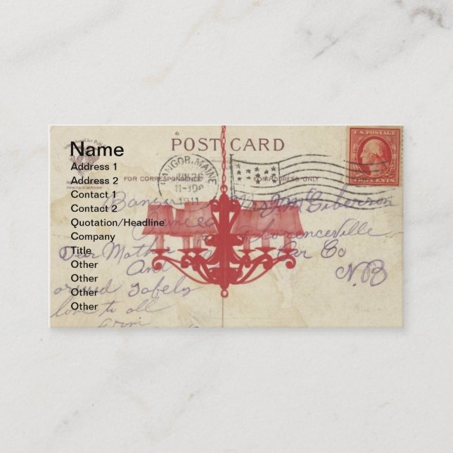 Carte postale Vintage et lustre (Devant)