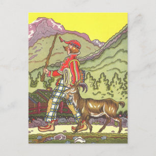 Carte Postale Vintage Fairy Tale, Boy and the North Wind, Hauman