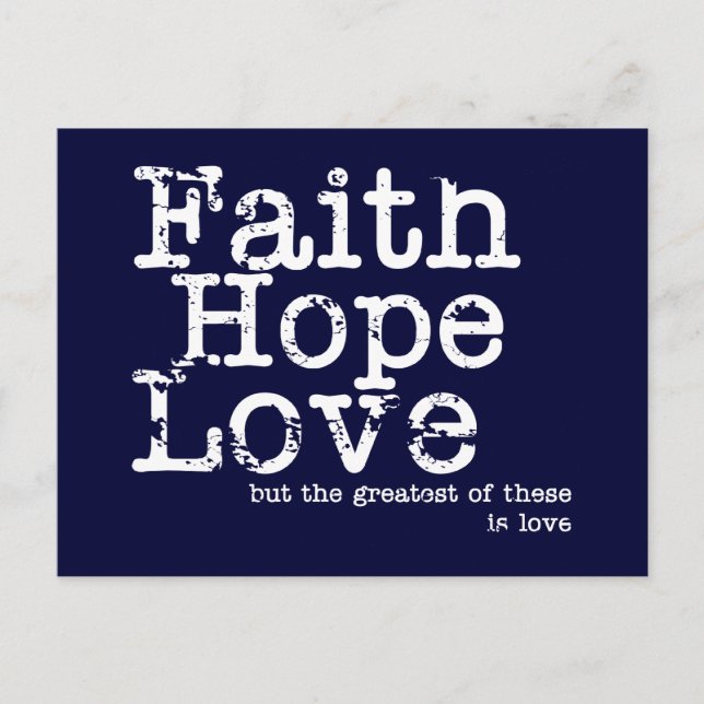 Carte postale vintage Faith Hope Love (Devant)