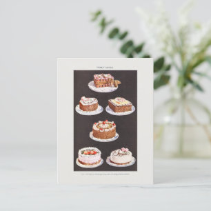 Carte Postale Vintage Fancy Cakes Baker Joyeux Anniversaire