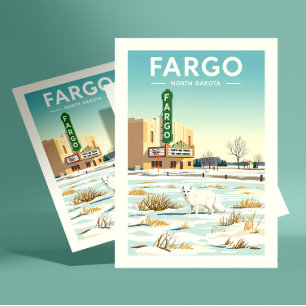 Carte Postale Vintage Fargo Dakota du Nord