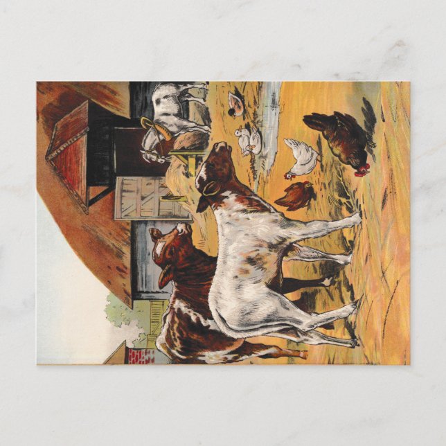 Carte Postale Vintage Farm Yard (Devant)