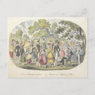 Carte Postale Vintage Fashion Garden à Londres Angleterre Postca