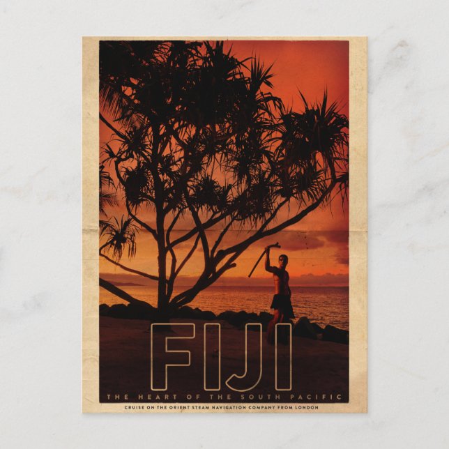 Carte postale vintage Fiji Travel (Devant)