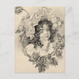 Carte Postale Vintage fille