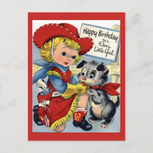 Carte postale vintage fille d'anniversaire