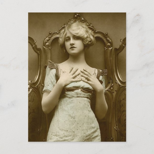 Carte Postale Vintage fille glamour (Devant)