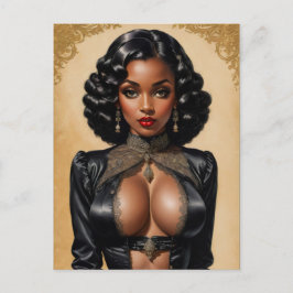 Carte Postale Vintage fille noire Pinup