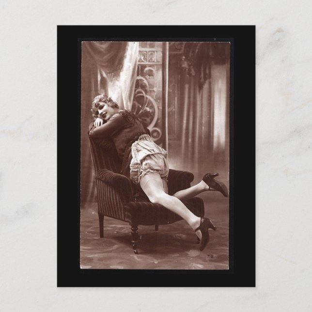 Carte Postale Vintage fille photo osé (Devant)