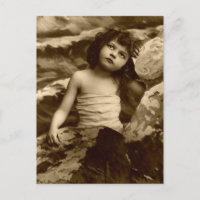 Carte postale vintage Fille Sirène