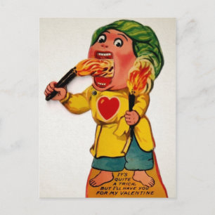 Carte Postale Vintage Fire Eater Valentine