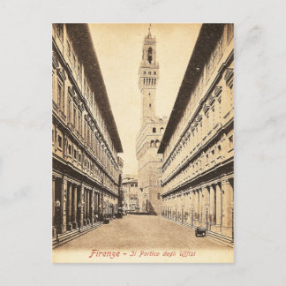 Carte postale vintage, Firenze-Il Portico degli Uf