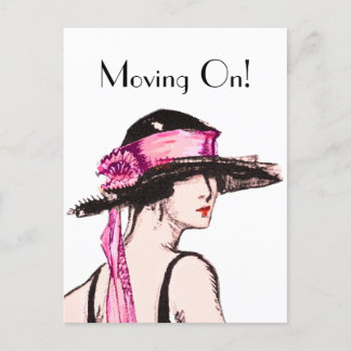 Carte postale vintage Flapper Girl Moving Home des