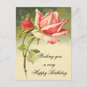 Carte postale vintage Floral Anniversaire