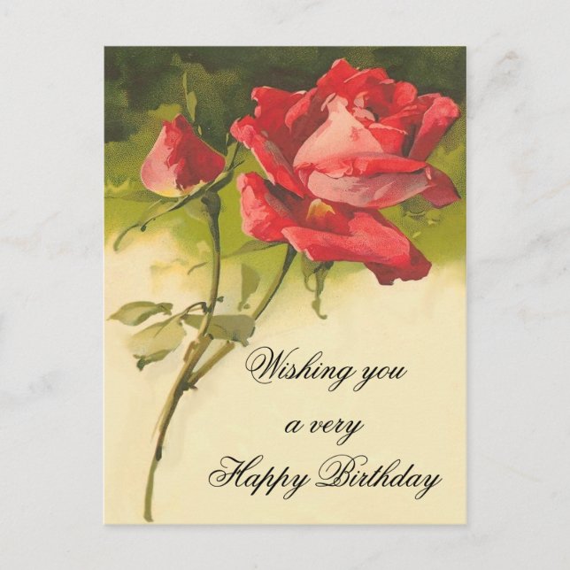 Carte postale vintage Floral Anniversaire (Devant)