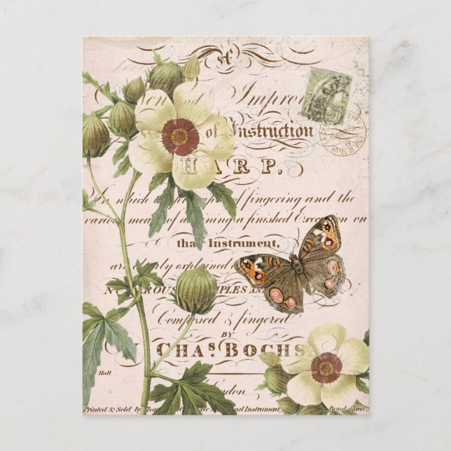 Carte postale vintage Floral Botanique (Devant)
