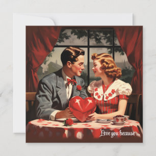 Carte postale vintage Floral Heart Valentine