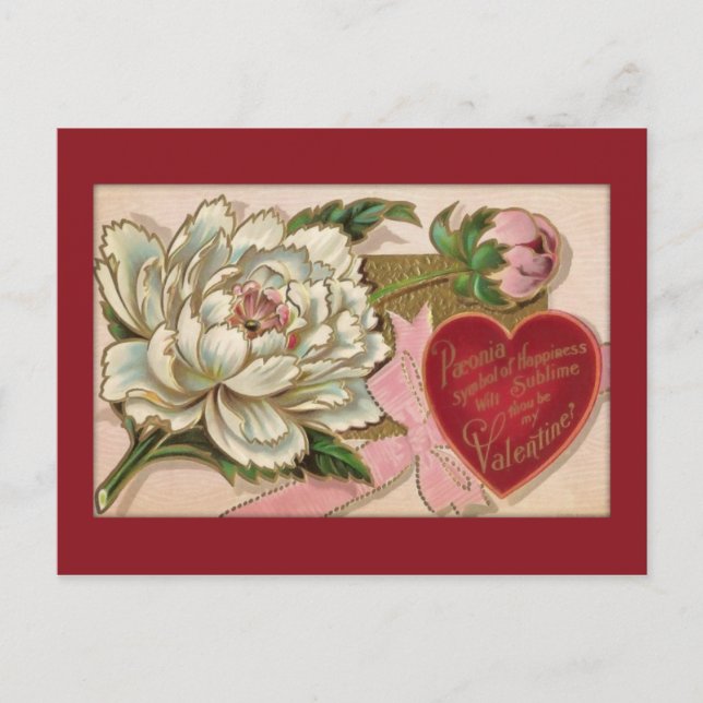 Carte postale vintage Floral Valentine (Devant)