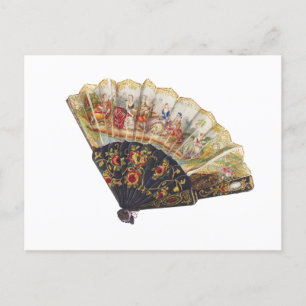Carte postale Vintage Florale Fan Lady