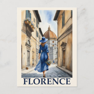 Carte Postale Vintage Florence Italie Italie Voyage italien