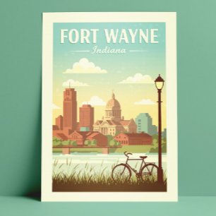 Carte Postale Vintage Fort Wayne Indiana