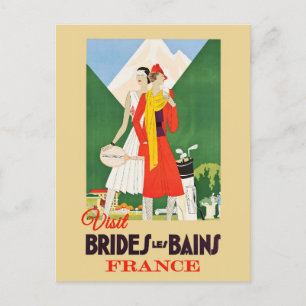 Carte Postale Vintage France Brides Les Bains Alpes