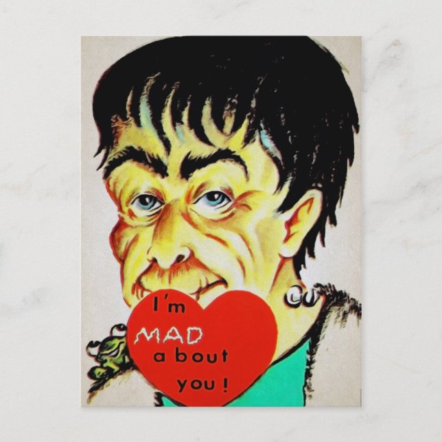 Carte Postale Vintage Frankenstein Valentine (Devant)