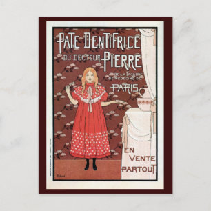 Carte Postale Vintage French Belle epoque toothpaste ad