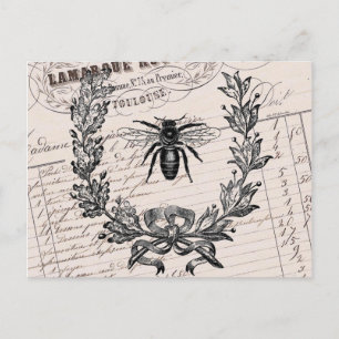 Carte Postale Vintage French Chic Honey Bee