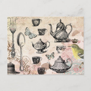 Carte postale vintage French Garden Tea Party