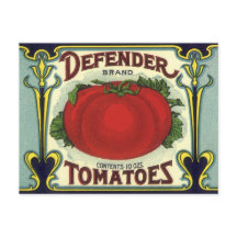 Vintage Fruit Crate Étiquette Art, Defender Tomate