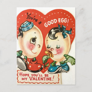 Carte Postale Vintage Good Egg Cute 1950 Valentine Postcard