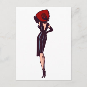 Carte Postale Vintage Gorgeous Glamor Girl Retro Pinup