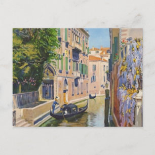 Carte Postale Vintage Grand Canal Gondolas Venise Italie Voyage