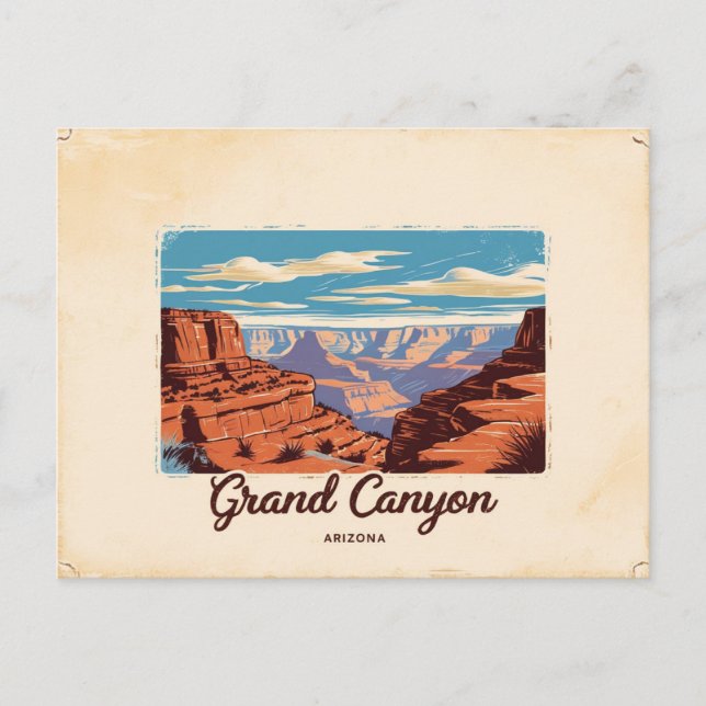 Carte Postale Vintage Grand Canyon, Arizona (Devant)