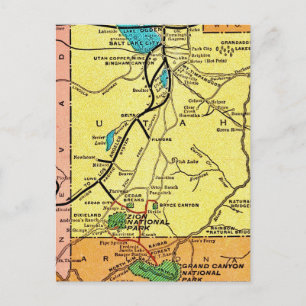 Carte postale vintage Grand Canyon - Zion