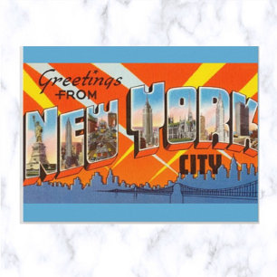 Carte Postale Vintage Grande Lettre New York City New York