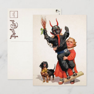Carte postale vintage Grande poupée Krampus