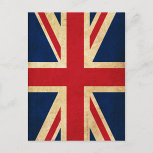 Carte Postale Vintage Grunge Royaume-Uni Drapeau Union Jack