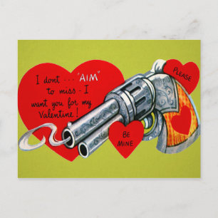 Carte Postale Vintage Gun Valentine