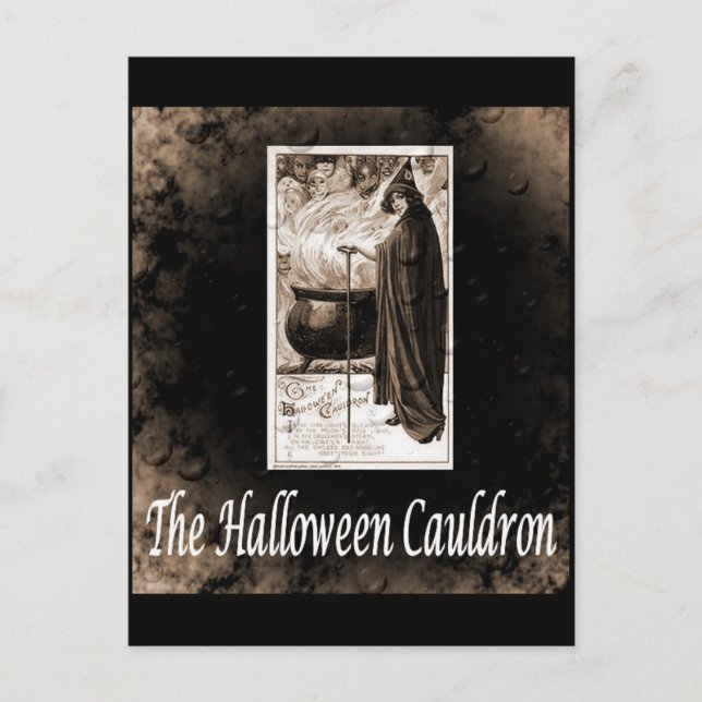 Carte Postale Vintage Halloween Cauldron (Devant)