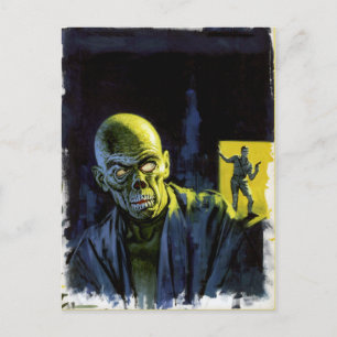 Carte Postale Vintage Halloween Monster Zombie Horreur
