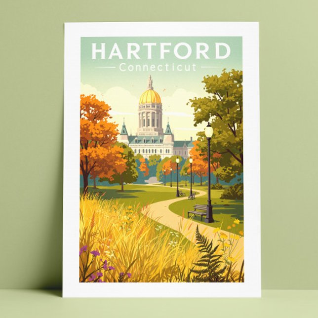 Carte Postale Vintage Hartford Connecticut (Créateur téléchargé)