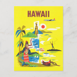 Carte Postale Vintage Hawaii Island Voyage rétro