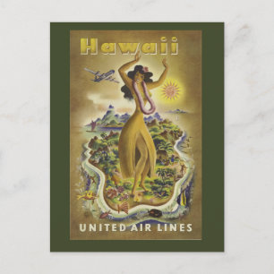 Carte postale vintage Hawaii Travel