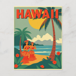 Carte Postale Vintage Hawaii Travel