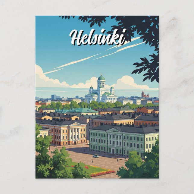 Carte Postale Vintage Helsinki Finlande (Devant)
